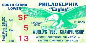 1960 Philadelphia Eagles Football Ticket Print